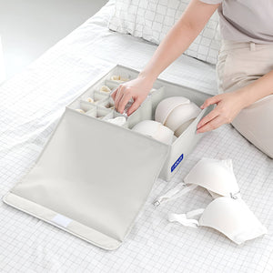 BOXJOY Polyester Foldable Light Grey Clothes Basket - 13 Grid