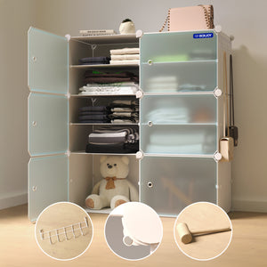 BOXJOY Plastic 12 Shelf Clothes Rack