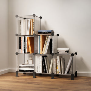 BOXJOY Plastic 6 Shelf Translucent Storage Rack with Feet