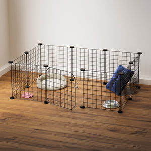 BOXJOY Metal Mesh Portable Black Pet Pen with Lock