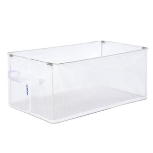 BOXJOY PVC Nylon Mesh Foldable White Transparent Clothes Basket