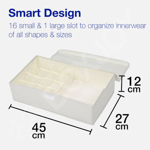 BOXJOY Polyester Foldable Light Grey Clothes Basket - 17 Grid