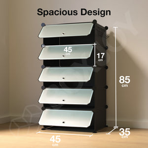 BOXJOY Plastic 5 Shelf Clothes Rack