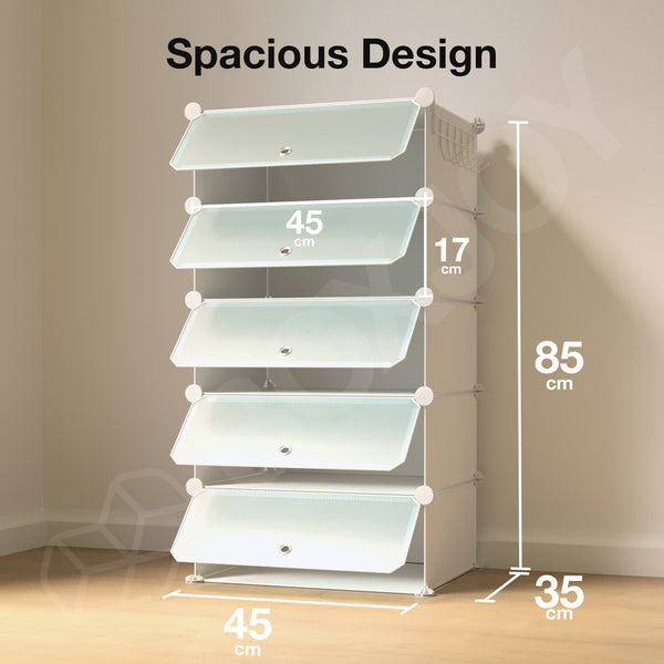 BOXJOY Plastic 5 Shelf Clothes Rack