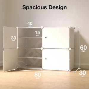 BOXJOY Plastic 8 Shelf Black Translucent Clothes Rack