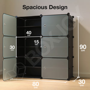 BOXJOY Plastic 12 Shelf Clothes Rack