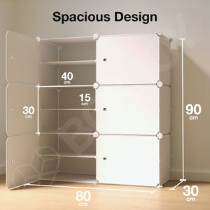 BOXJOY Plastic 12 Shelf Clothes Rack