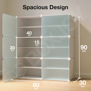BOXJOY Plastic 12 Shelf Clothes Rack