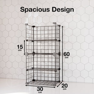 BOXJOY Metal Mesh 4 Shelf Black Kitchen Storage Rack - Vertical
