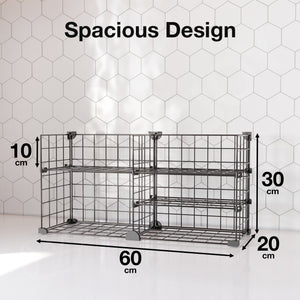 BOXJOY Metal Mesh 5 Shelf Black Kitchen Storage Rack - Horizontal