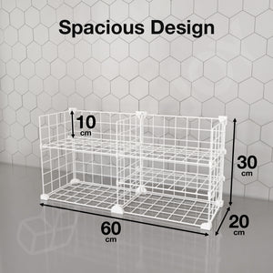 BOXJOY Metal Mesh 5 White Kitchen Storage Rack - Horizontal