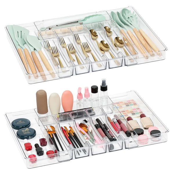 BOXJOY Acrylic Expandable Transparent Trays - 8 Grid