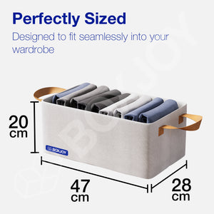 BOXJOY Polyester Cotton Foldable Light Grey Clothes Basket - with Steel Frame