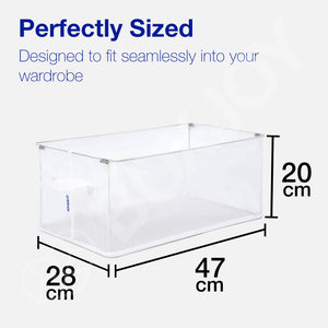 BOXJOY PVC Nylon Mesh Foldable White Transparent Clothes Basket