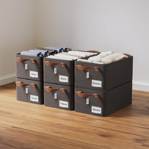 BOXJOY Oxford Fabric Foldable Grey Clothes Basket with Steel Frame