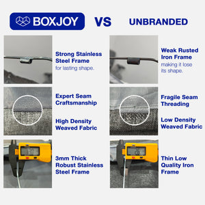 BOXJOY Premium Oxford Fabric Foldable Grey Clothes Basket - with Steel Frame