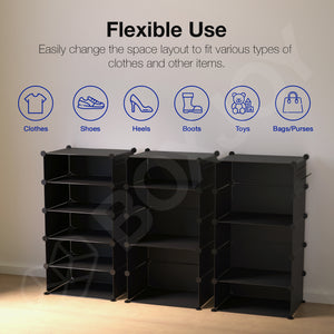 BOXJOY Plastic 5 Shelf Clothes Rack