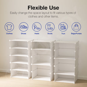 BOXJOY Plastic 5 Shelf Clothes Rack