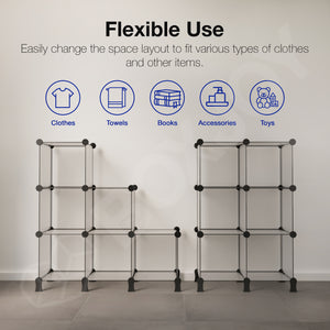 BOXJOY Plastic 6 Shelf Translucent Storage Rack with Feet