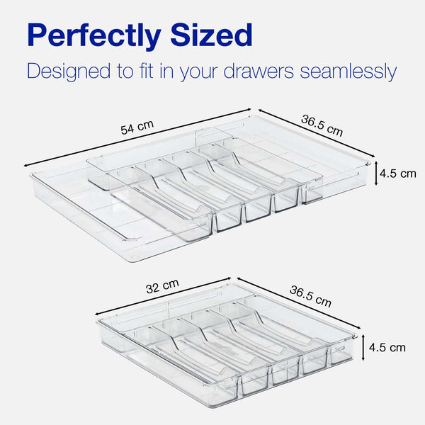 BOXJOY Acrylic Expandable Transparent Trays - 8 Grid