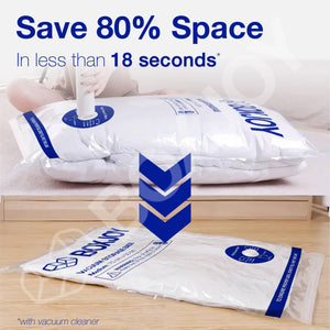 BOXJOY Pack of 3 Medium PA+PE Reusable Ziplock Transparent Vacuum Storage Bag