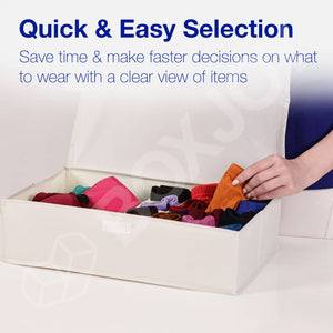 BOXJOY Polyester Foldable Light Grey Clothes Basket - 17 Grid