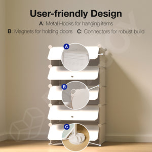 BOXJOY Plastic 5 Shelf Clothes Rack