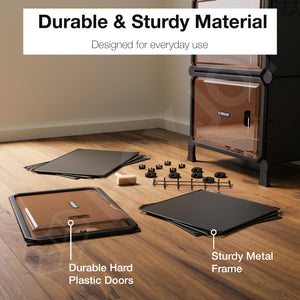 BOXJOY Hard Plastic 6 Shelf Black Clothes Rack - Brown Door Pack of 1