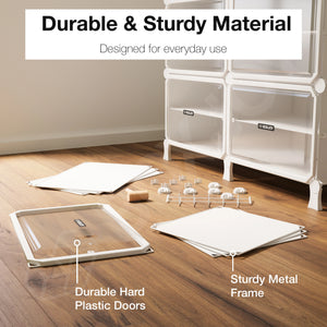 BOXJOY Hard Plastic 12 Shelf White Clothes Rack - Transparent Door Pack of 1