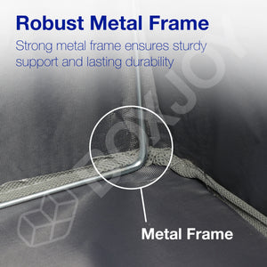 BOXJOY Premium Oxford Fabric Foldable Grey Clothes Basket - with Steel Frame