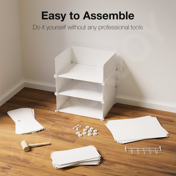 BOXJOY Plastic 5 Shelf Black Translucent Shoe Rack
