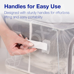 BOXJOY Pack of 2 24L PVC Nylon Mesh Foldable White Transparent Clothes Box