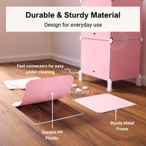 BOXJOY Plastic 6 Shelf Pink Shoe Rack - Pink Door Pack of 1