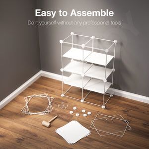 BOXJOY Plastic 8 Shelf White Display Transparent for Sneakers