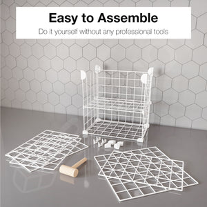 BOXJOY Metal Mesh 4 Shelf White Kitchen Storage Rack - Vertical