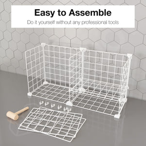 BOXJOY Metal Mesh 5 White Kitchen Storage Rack - Horizontal
