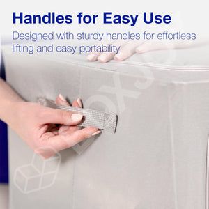 BOXJOY Pack of 2 66L Polyester Foldable with Front Transparent window Light Grey Clothes Box