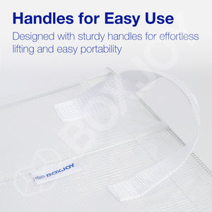 BOXJOY PVC Nylon Mesh Foldable White Transparent Clothes Basket