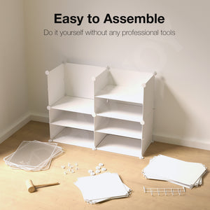 BOXJOY Plastic 8 Shelf Black Translucent Clothes Rack