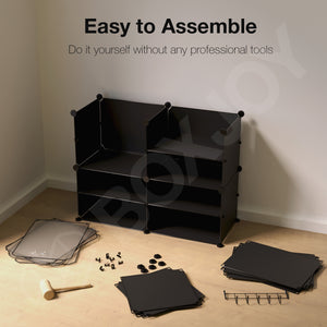 BOXJOY Plastic 12 Shelf Clothes Rack