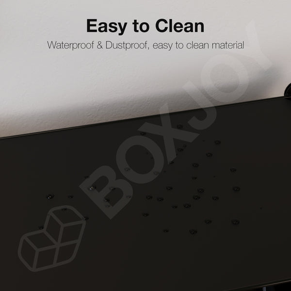 BOXJOY Plastic 5 Shelf Black Translucent Shoe Rack