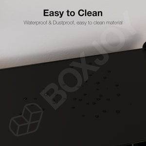 BOXJOY Plastic 5 Shelf Black Cloth Rack with Translucent Doors