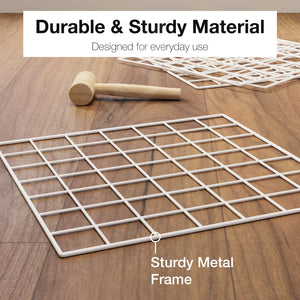 BOXJOY Metal Mesh 6 Shelf White Cube Storage Rack with Feet - Bookcase