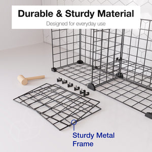 BOXJOY Metal Mesh 5 Shelf Black Kitchen Storage Rack - Horizontal