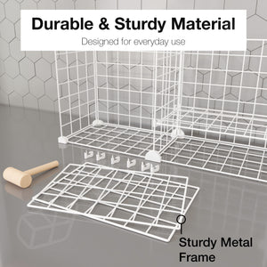 BOXJOY Metal Mesh 5 White Kitchen Storage Rack - Horizontal