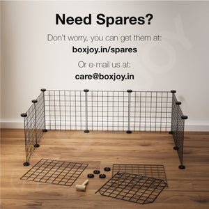 BOXJOY Metal Mesh Portable Black Pet Pen with Lock