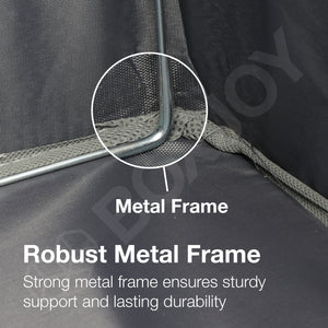 BOXJOY Oxford Fabric Foldable Grey Clothes Basket with Steel Frame