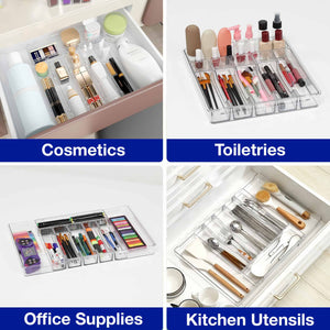 BOXJOY Acrylic Expandable Transparent Trays - 8 Grid