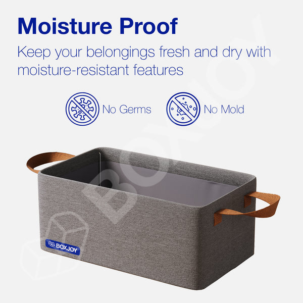 BOXJOY Oxford Fabric Foldable Grey Clothes Basket - with Steel Frame