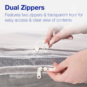 BOXJOY Pack of 2 24L PVC Nylon Mesh Foldable White Transparent Clothes Box